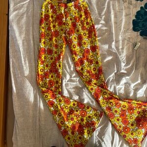 Neon flower bell bottoms
